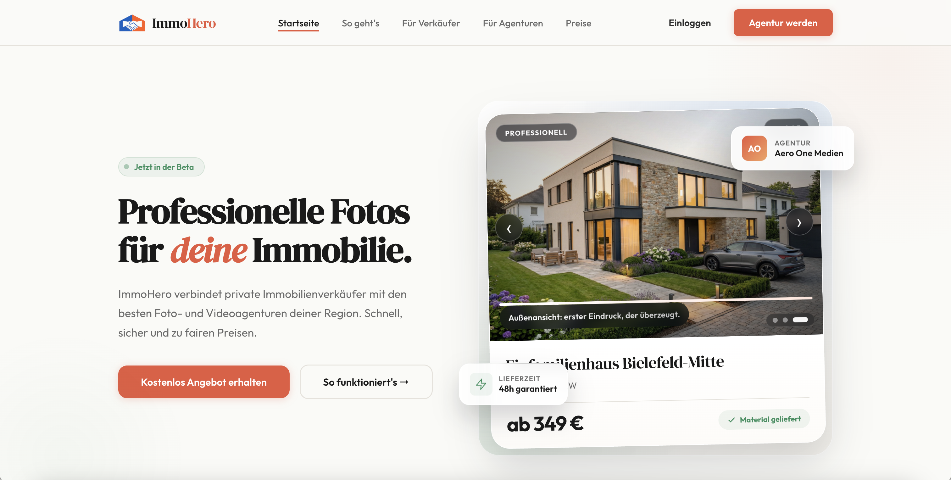 ImmoHero Plattform Screenshot